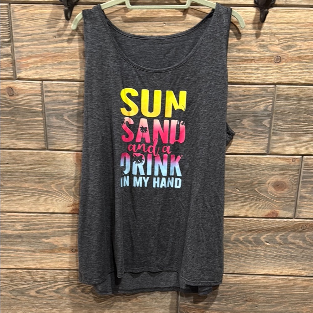 Gray Graphic Tank Top